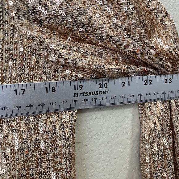 Andree by Unit Dress Womens Size Large Sequins Rose Gold Pink Party - Picture 5 of 8